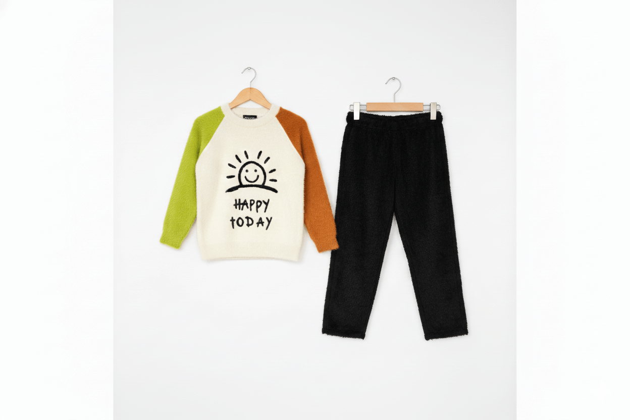 ☀️ "Happy Today" Fuzzy Colorblock Set 🌈 By Liberi