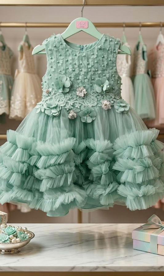 The Enchanted Mint Bloom Gown